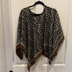 Geometric Patterned Poncho Scarf